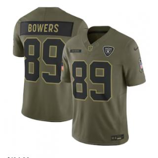 Brock Bowers, Las Vegas Raiders Nike 2025 Salute to Service Limited Jersey - Olive